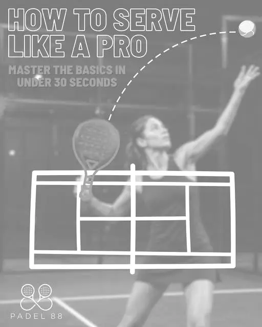 A player mid-serve, with the court layout drawn over the picture.